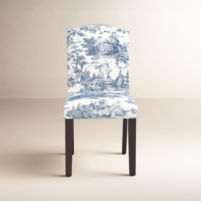 Ardussi 20'' H Upholstered Dining Chair, Line Tattersall Sm Green Oga, Black
