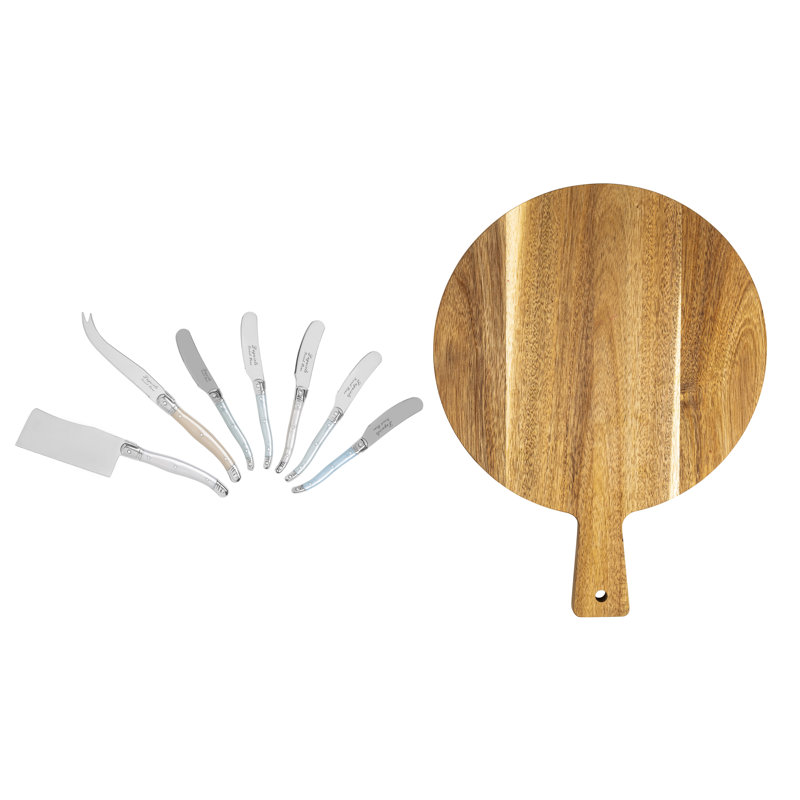 Ensemble de couteaux à fromage French Laguiole avec poignées et planche de bois French Home
