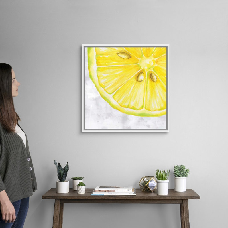 « Fruit II » par Eva watts, reproduction d’art sur toile, H 26 po x l 26 po x P 1,75 po, Cadre blanc