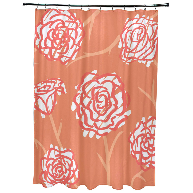 Rideau de douche simple Slezak Spring, Corail