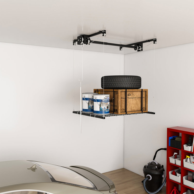 Support de rangement de garage avec manivelle et verrou de sécurité