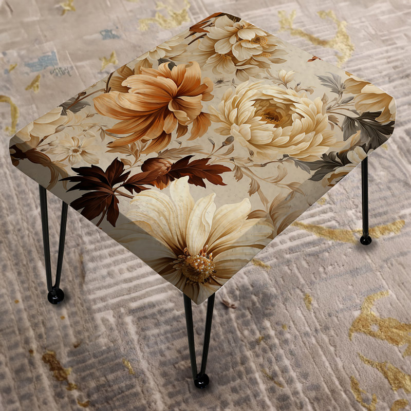 Rustic Brocade Elegance Victorian Pattern III - Floral Rectangle Ottoman