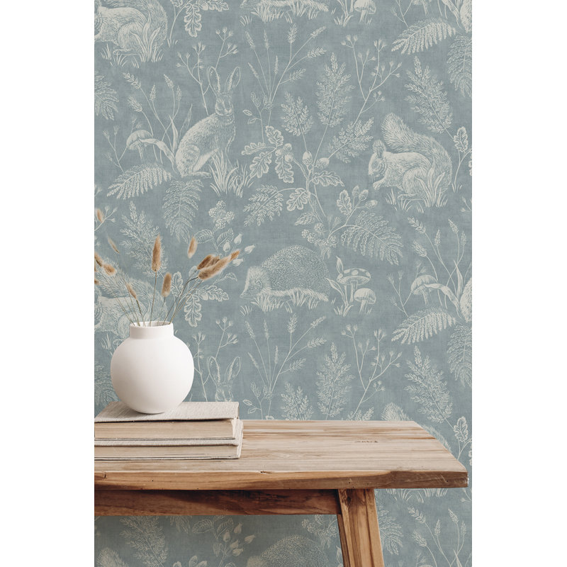 Papier peint Woodland Toile, Bleu