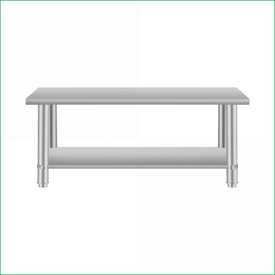 Table basse en acier inoxydable pour la cuisine et amp; Maison, surface spacieuse de 60 po x 24 po, qualité commerciale facile à nettoyer