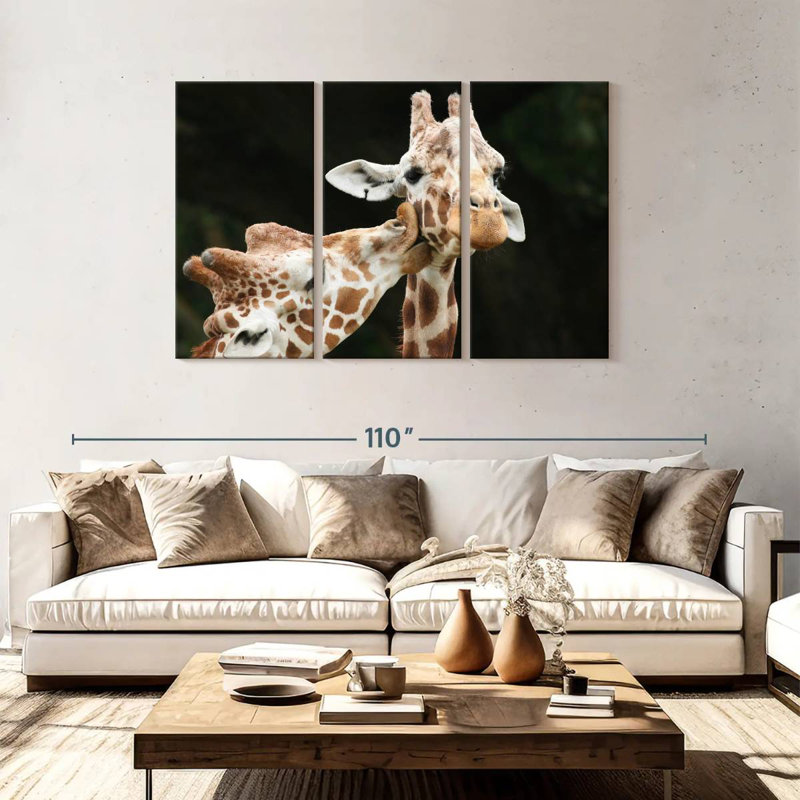 Brampt Kissing Giraffes, 48" H x 74" W