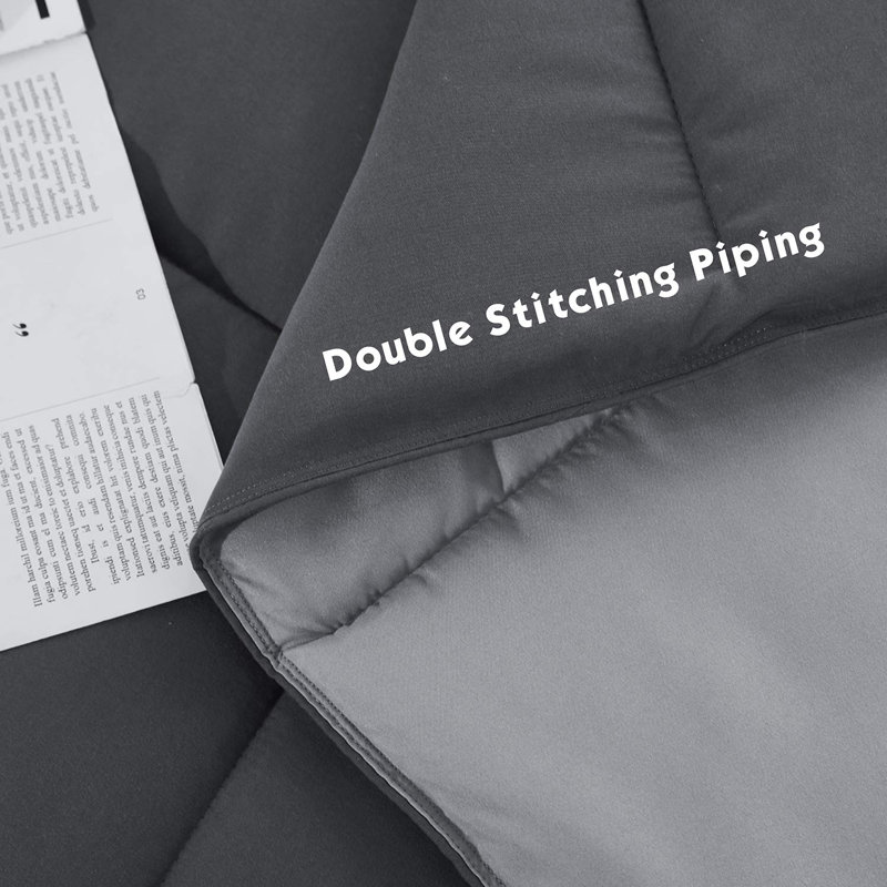 Machine Woven Sheet Set, Light Grey/Dark Grey