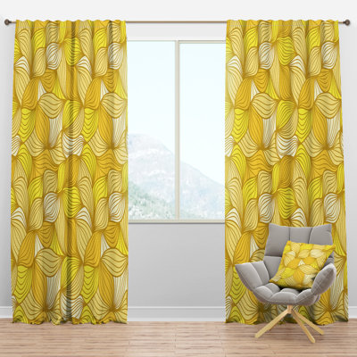 Hand-Drawn Pattern with Waves - Bohemian Curtain - Velvet Room darkening - 1 panel
