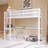 Wood Frame Twin Loft Bed With Safety Guardrail, Built-In Desk-1656425699