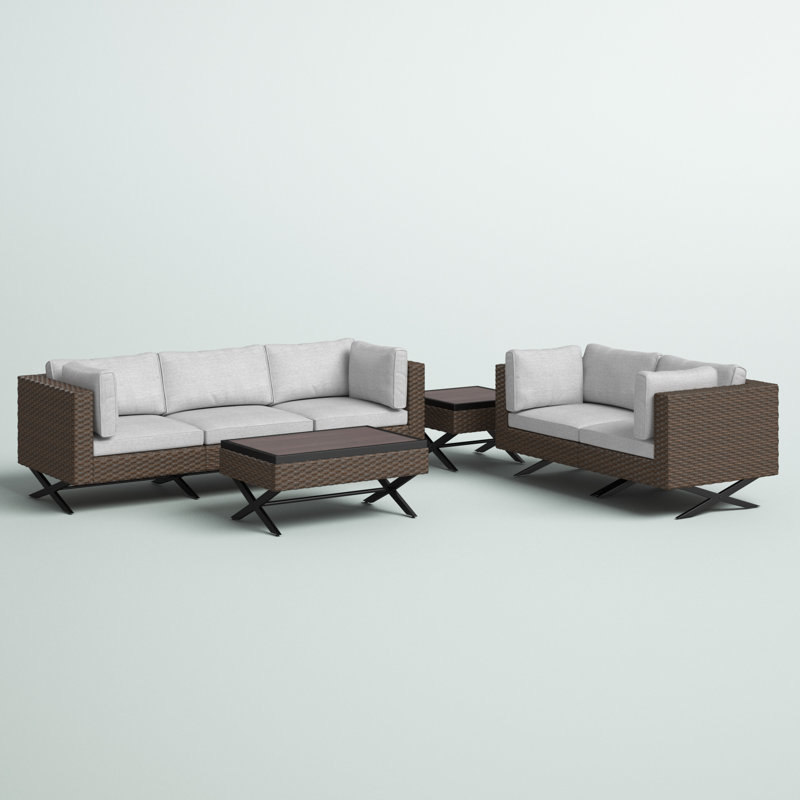 Boydston 5 - Person Patio Conversation Set with Cushions