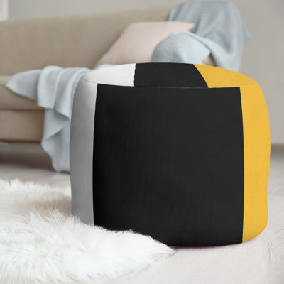 Repose-pieds cubique rond à rayures 20,5"