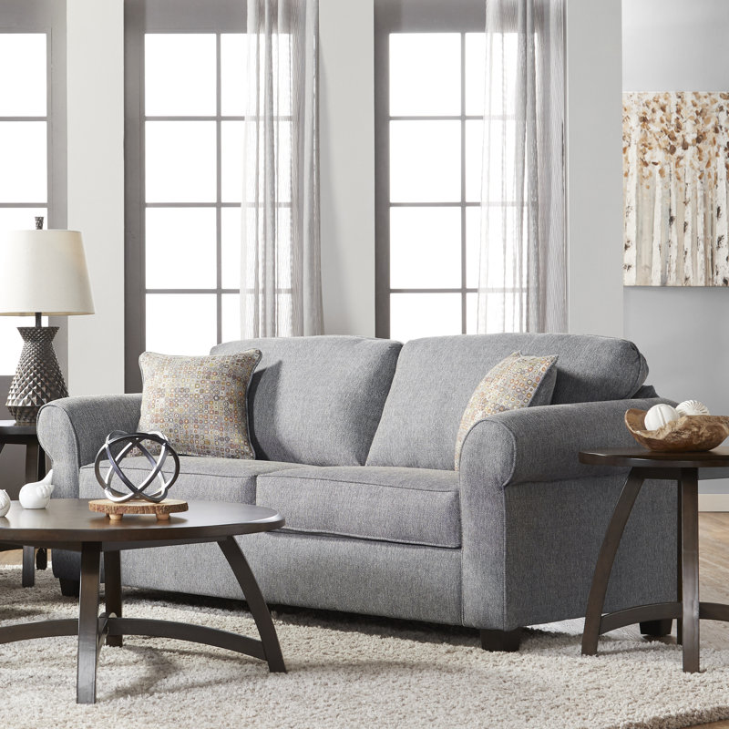 Ahniyla Upholstered 78'' Sleeper Sofa, Gray Polyester