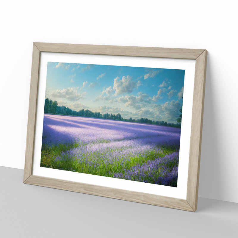 Hewarming Bluebell Field - Single Picture Frame Print, 34cm H x 46cm W x 2cm D, Oak