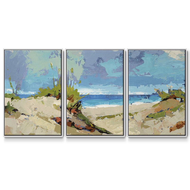 " Dunes II " 3 - Pieces, 40" H x 78" W x 2" D, White