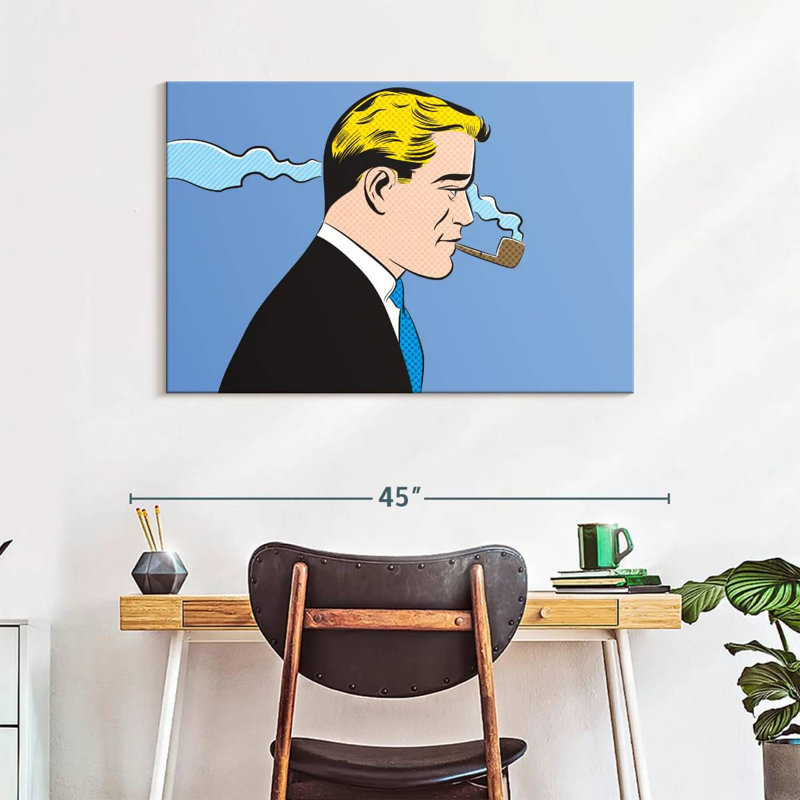 Leisha Man Smoking A Pipe, 26" H x 39" W