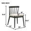 De 2 chaises d'appoint de salle à manger en bois massif noir avec un design rustique et des sièges rembourrés, assemblage simple pour la cuisine ou le coin, 21,84 po de largeur, attrait traditionnel de 25,12 lb, installation rapide-1259729028