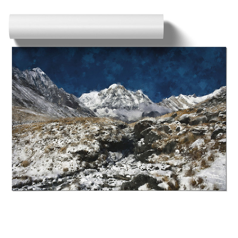 The Annapurna Sanctuary In Nepal - No Frame Print, 21cm H x 30cm W x 0.1cm D