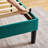 Full Size Velvet Bed Frame with Wingback Headboard, Upholstered Platform Bed with Wing Side Channel Tufted Headboard, Solid Wooden Slats Support, No Box Spring Needed, Noise Free, Dark Green-514089472-514089479