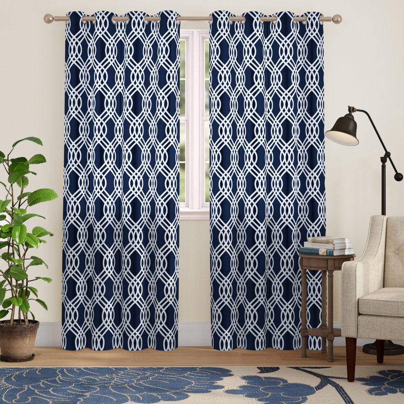 Scotia 100% Polyester Light Filtering - Room Darkening Curtain Pair, 52" W x 96" L, Ivory