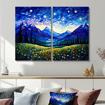 Vangogh - Nuit étoilée au-dessus des montagnes - Vangogh, grandes impressions sur toile