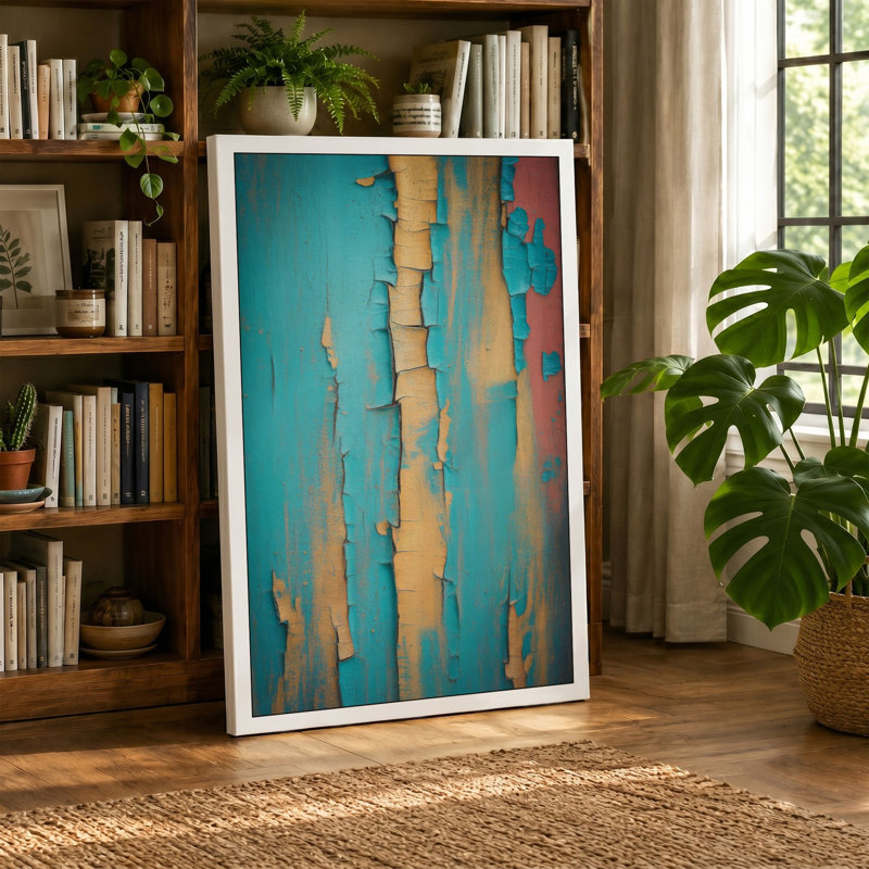 Weathered Walls Industrial - Wrapped Canvas, 30x20 - 76.2 x 50.8 cm, Terracotta Border