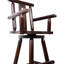 Tabouret de bar pivotant à 360 ° en brun rustique - bois de sapin, étoile décorative, ergonomique pour la salle à manger, pivot de couleur pub, fabrication en bois
