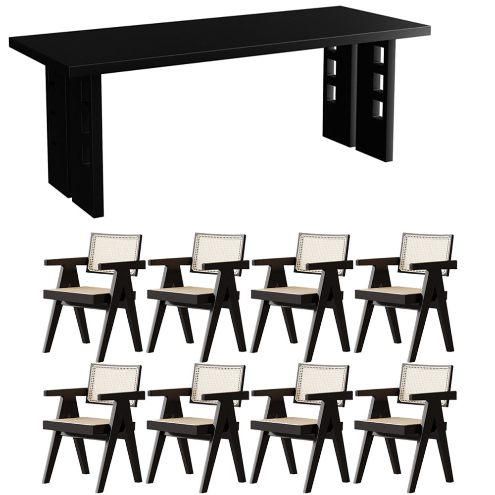 Waagy Modern solid wood dining table set - Wayfair Canada