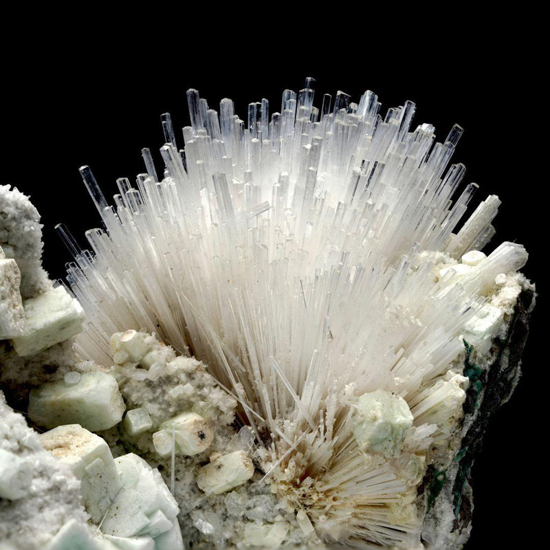 Scolécite avec apophyllite verte