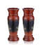 Ensemble de 2 vases rétro en bois de manguier 8 pouces