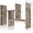 Desktop Organizer Office Storage Rack Adjustable Wood Display Shelf - Free Style Double H Display - Grey Oak