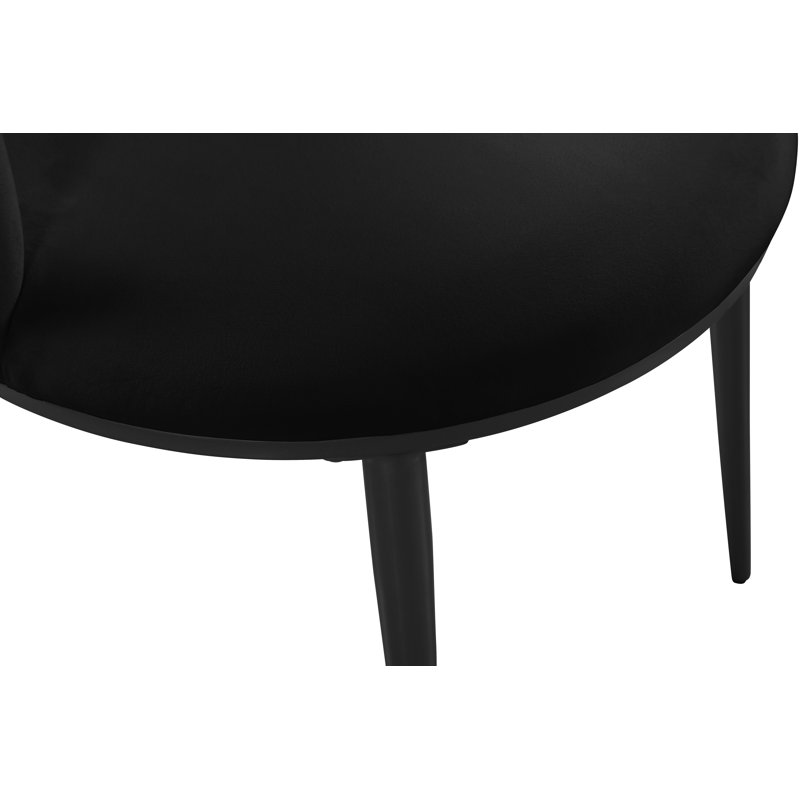 Chaise en velours Skylar, Velours noir, Noir mat