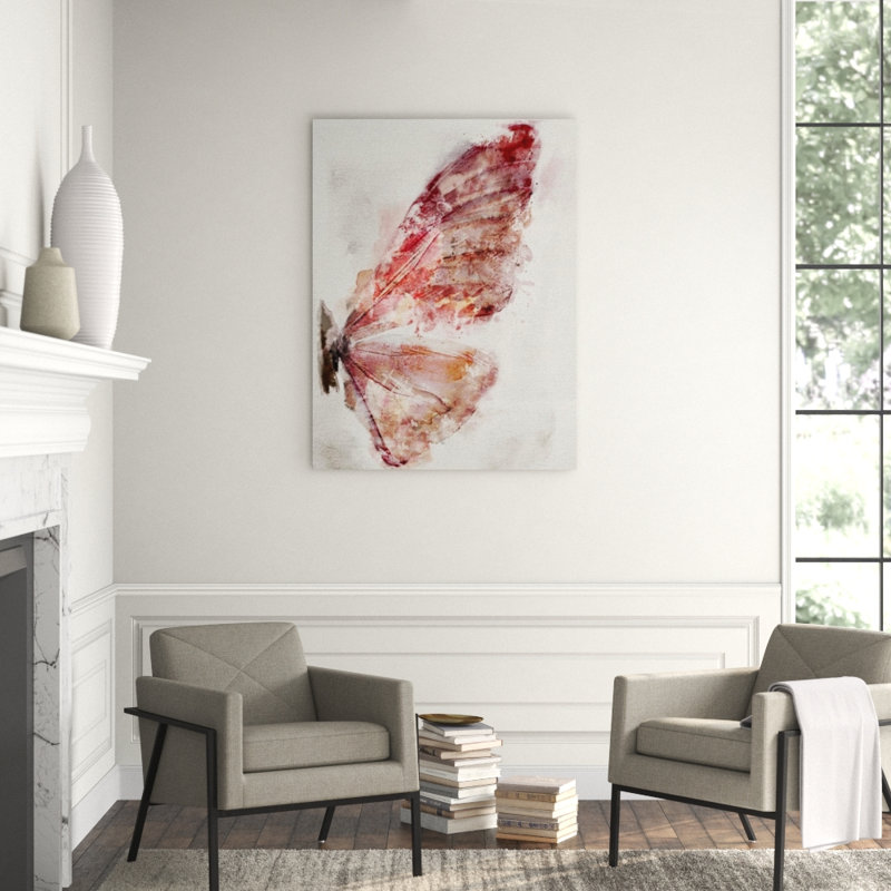 Watercolour Wings II Print by Zoey Riley, 53" H x 40" W , Canvas