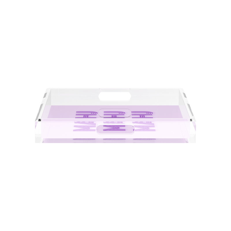 Mahjong Abstract Decorative Tray, 12"W x 12"D x 2"H, Lilac, Square