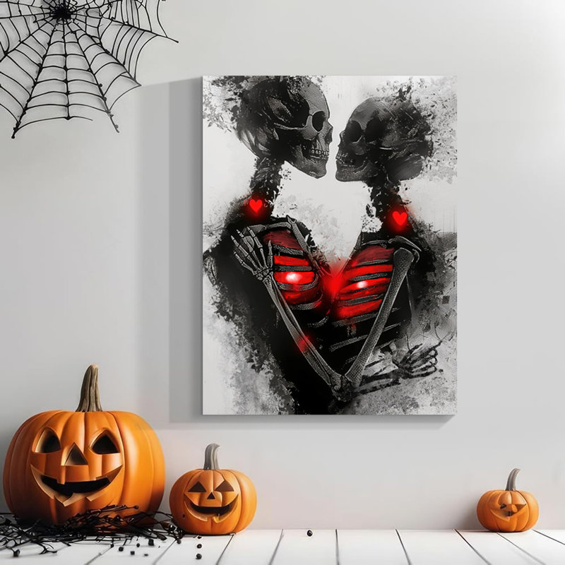 Décoration murale d'Halloween, art mural d'Halloween squelette, décorations d'Halloween d'intérieur, H 18 po x l 12 po