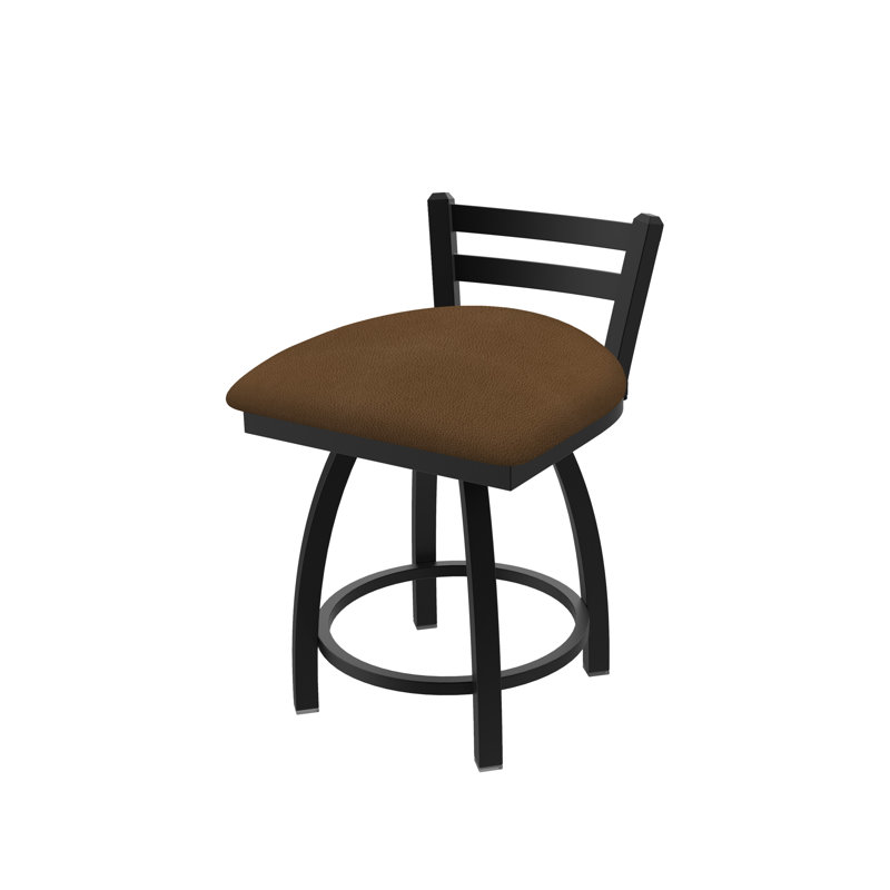 Tabouret de coiffeuse en métal Jackie, Noir froissé, Vinyle - Rein chaume