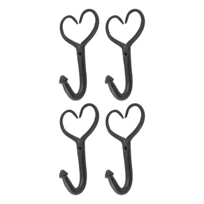 Wrought Iron Heart Wall Mounted Robe Hook