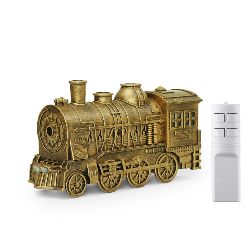 Diffuseur d'huiles essentielles vintage en tissu, motif locomotive, humidificateur, USB, diffuseur d'aromathérapie avec brumisation, idéal pour la décoration de la maison, du bureau ou du bureau.