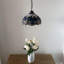 Luminaire suspendu Kleist Tiffany avec libellule en verre coloré bleu l 12 po x P 12 po x H 60 po