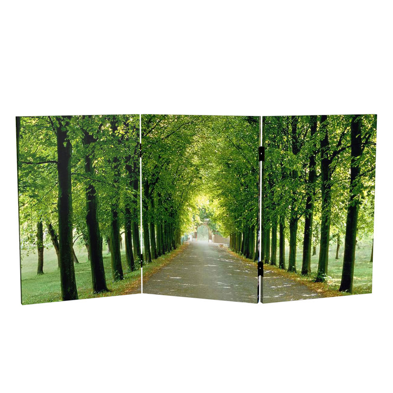 70.88" x 63" Double Sided Path of Life 4 Panel Room Divider, 71" H x 63" W x 1 "D