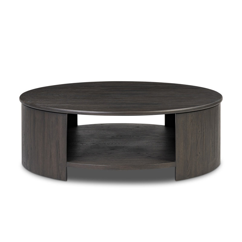 Lovella Solid Wood Single Coffee Table, Smoked Black