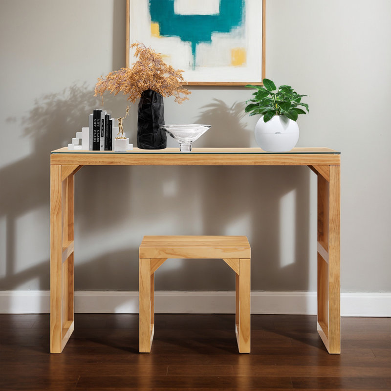 Solid Wood Dining Bench And Table Set