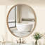 Miroir mural rond en bois pour meuble-lavabo de salle de bain-88364435-90993437