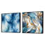Encre de marbre bleue et blanche Shibori II - ensemble de 2 collages carrés abstraits-102162075-102162073