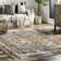 Aagna Distressed Medallion Power Loom Performance Brown/Gray/Ivory Rug
