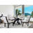 Meece Round Glass Top Solid Wood Base Dining Table