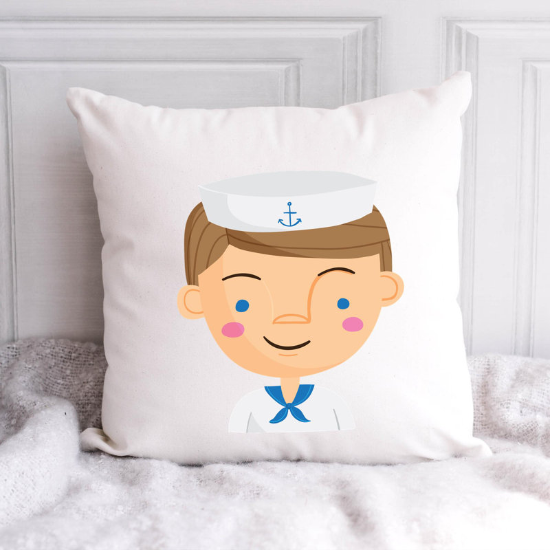 Nautical Sea Life_712 - Coussin décoratif avec coussin décoratif, H 16 po x l 16 po