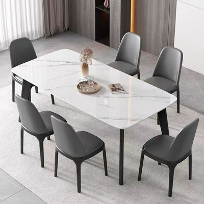 Combinaison de table et de chaises en pierre légère de luxe