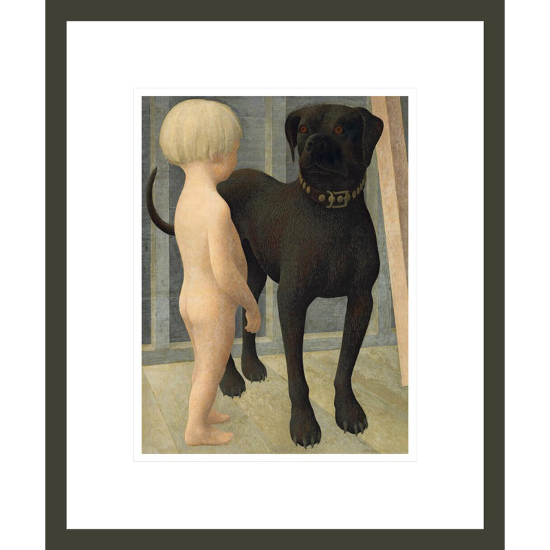 «Child and Dog» par Alex Colville - impression giclée encadrée, H 16,48 po x l 13,75 po