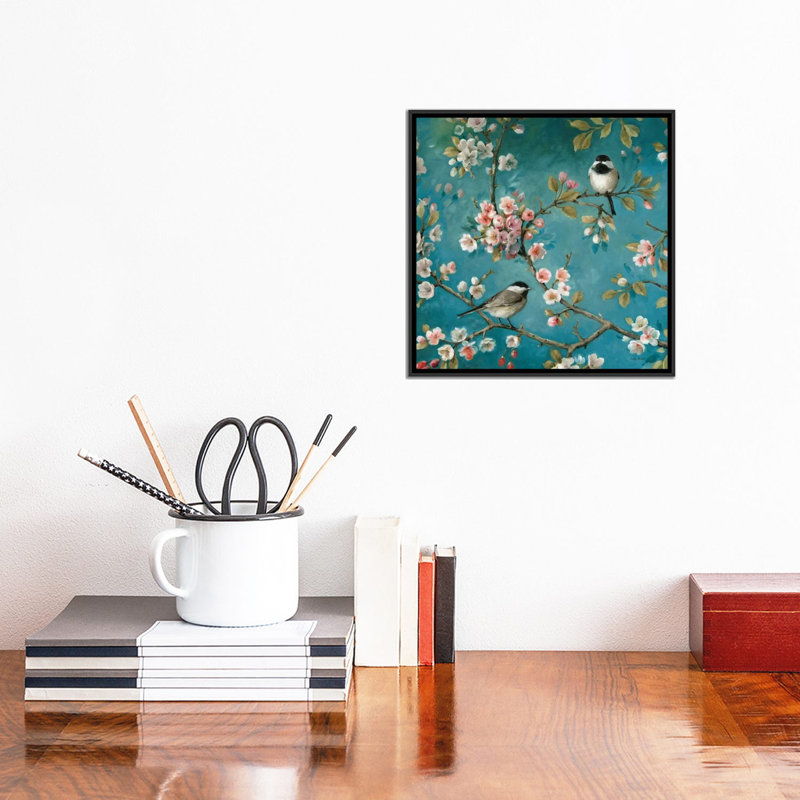 «Blossom I» par Lisa Audit - reproduction d'art, H 12 po x l 12 po x P 1,5 po, Toile avec cadre noir