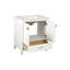 Meuble-lavabo de 30 po avec lavabo, bois massif blanc et marbre. Aspect chic, portes à fermeture en douceur. Entièrement assemblé 24V03-30Wh