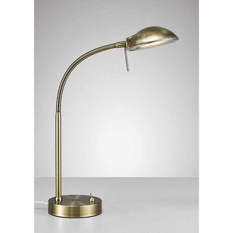Vanesa Metal Desk Lamp, Antique Brass